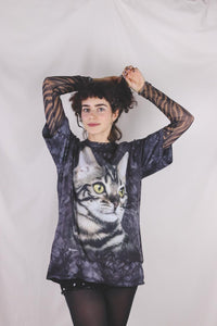 Pretty cat vintage t-paita