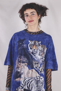 Blue wild cats vintage t-paita