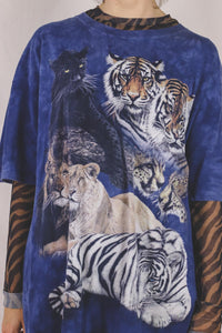 Blue wild cats vintage t-paita